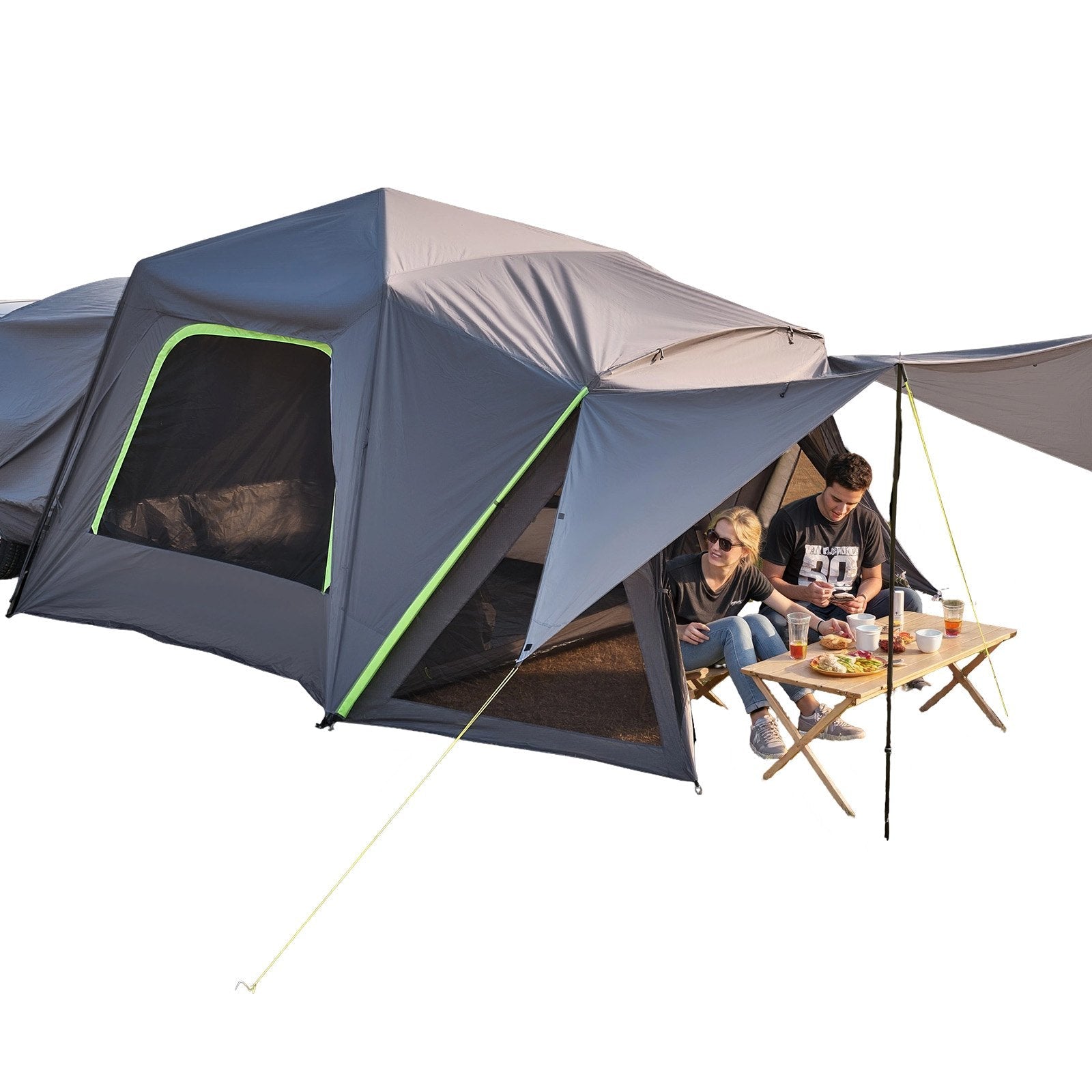 VEVOR SUV Camping Tent Outdoor SUV Tent with Awning Waterproof for 5-8 Person 