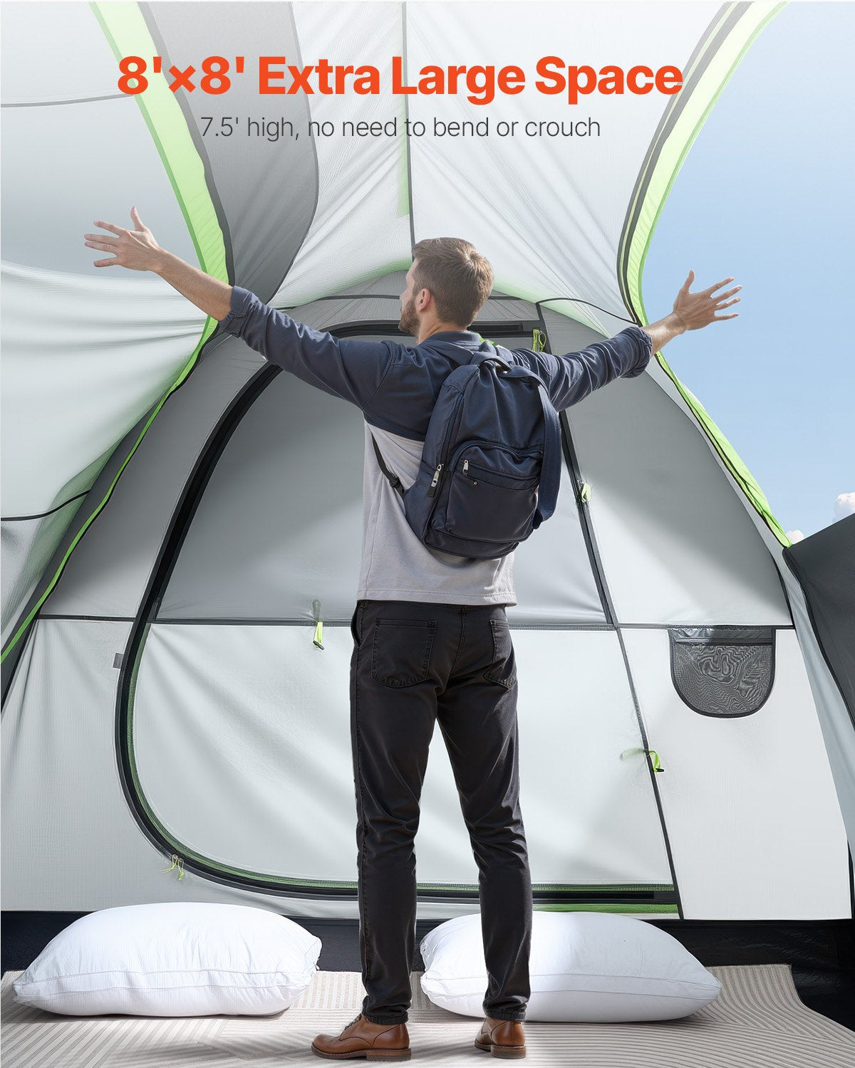 VEVOR SUV Camping Tent Outdoor SUV Tent with 2 Doors Waterproof for 5-8 Person 