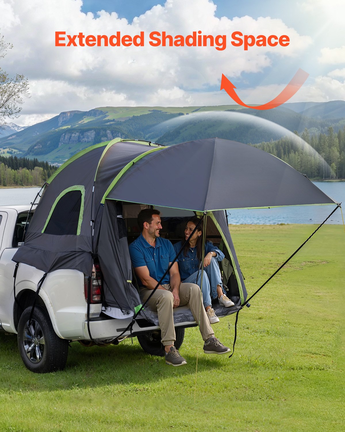 VEVOR Truck Tent 8.0-8.2ft Waterproof PU2000 Truck Bed Camping Tent 2-3 Person 