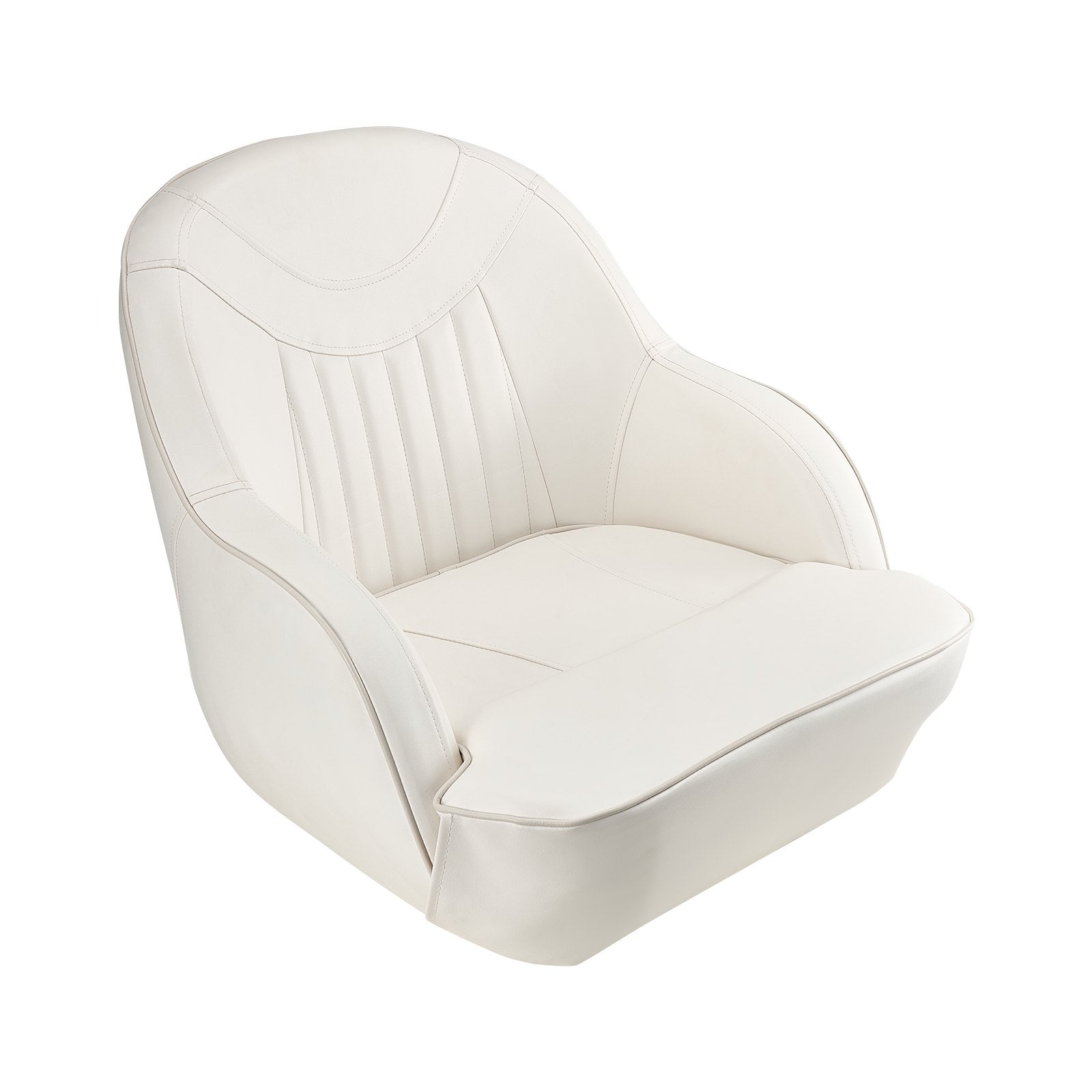 VEVOR Boat Seat Low Backrest PVC Leather Captain Bucket Seat White 