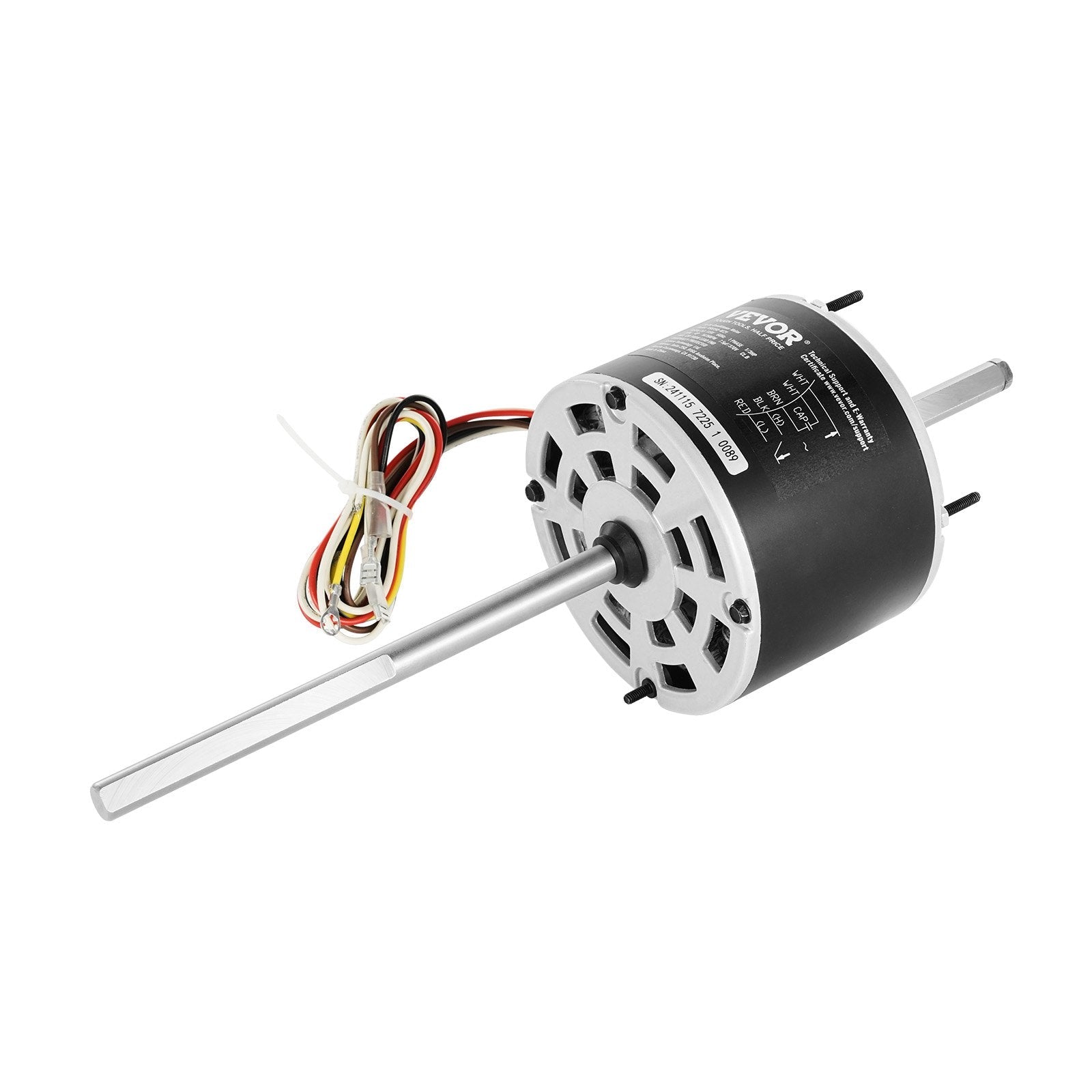 VEVOR 1/3HP RV AC Fan Motor AC115V 3A 1675RPM Single Phase 7.5uf/370V Capacitor 