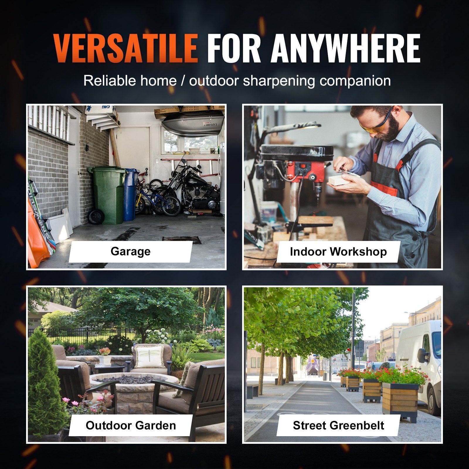 VEVOR Electric Chainsaw Sharpener, 140W Electric Saw Chain Blade Sharpener 5700RPM, Professional Bench Chain Saw Sharpening Tool with 3 Grinding Wheels Fit 0.25" to 0.404" Pitch Chains 