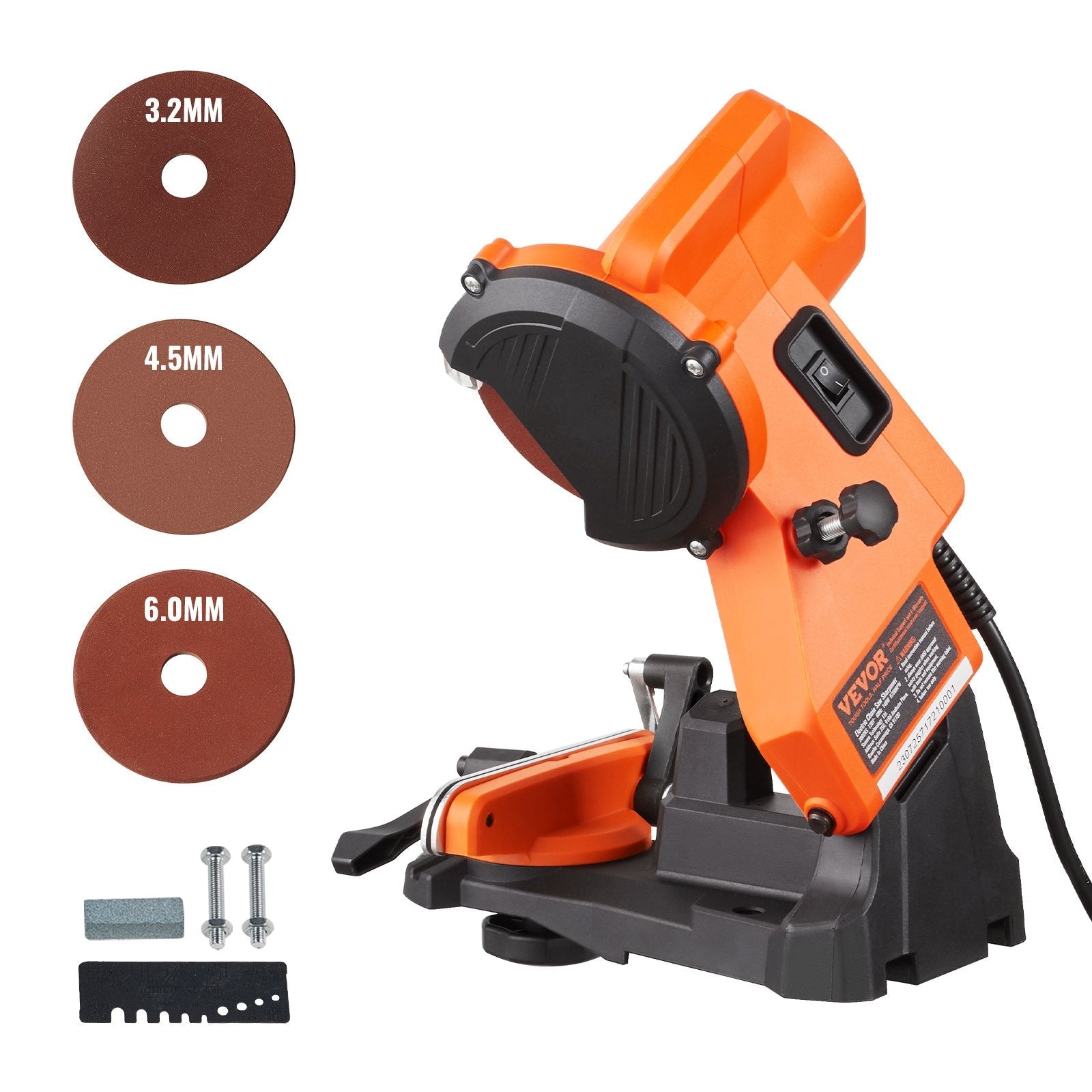 VEVOR Electric Chainsaw Sharpener, 140W Electric Saw Chain Blade Sharpener 5700RPM, Professional Bench Chain Saw Sharpening Tool with 3 Grinding Wheels Fit 0.25" to 0.404" Pitch Chains 