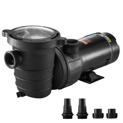VEVOR Swimming Pool Pump, 2 HP 115 V, 1500 W Speed Pump for Above Ground Pool w/ Strainer Basket, 5400 GPH Max. Flow, Certification of ETL for Security 