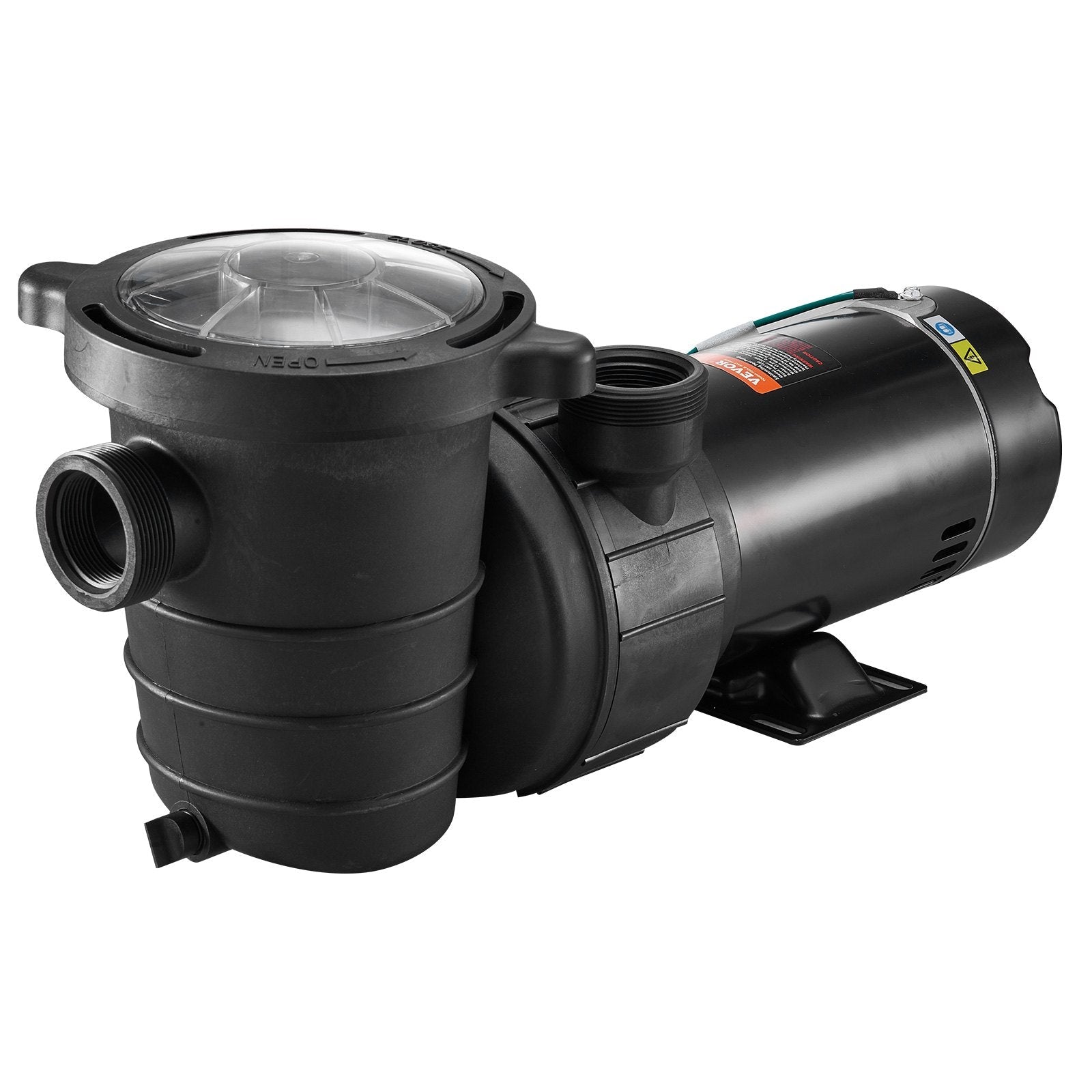 VEVOR Swimming Pool Pump, 2 HP 115 V, 1500 W Speed Pump for Above Ground Pool w/ Strainer Basket, 5400 GPH Max. Flow, Certification of ETL for Security 