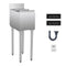VEVOR Commercial Ice Bin 28 L Underbar Ice Bin with Sliding Lid Bottle Holders