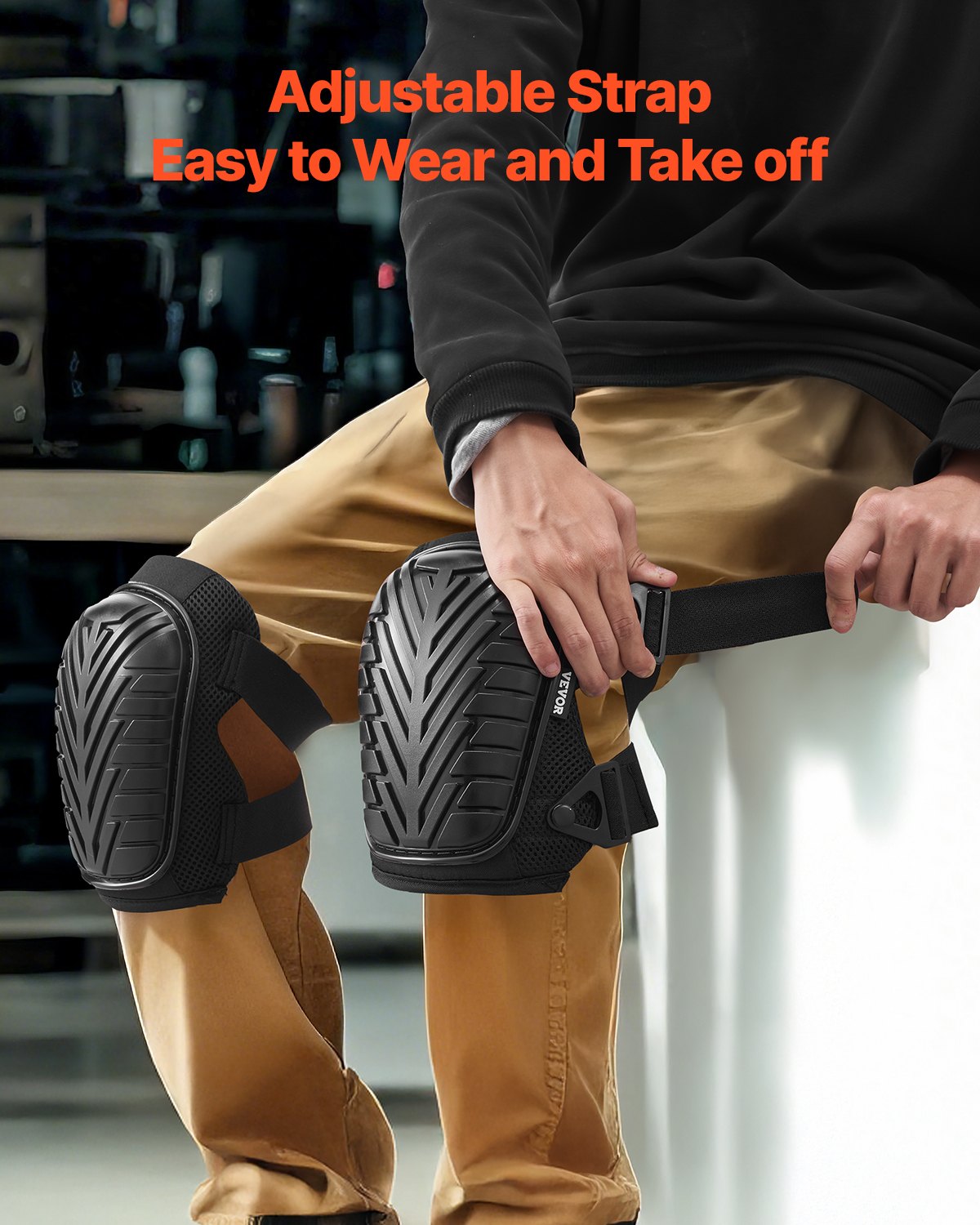 VEVOR Knee Pads for Work Heavy Duty Construction Knee Pads Soft Foam Gel Cushion 