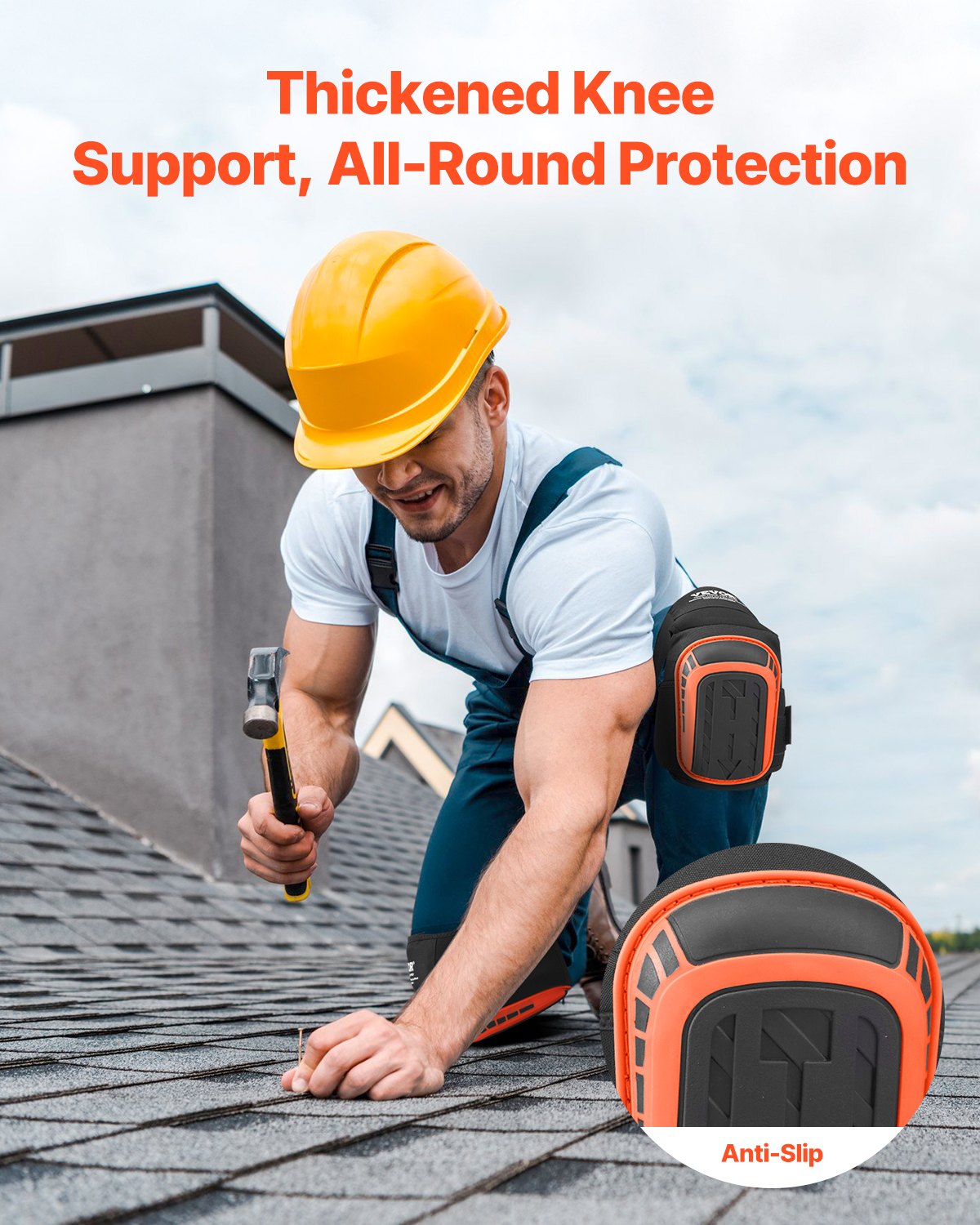 VEVOR Knee Pads for Work Extended Construction Knee Pads Soft Foam Gel Cushion 