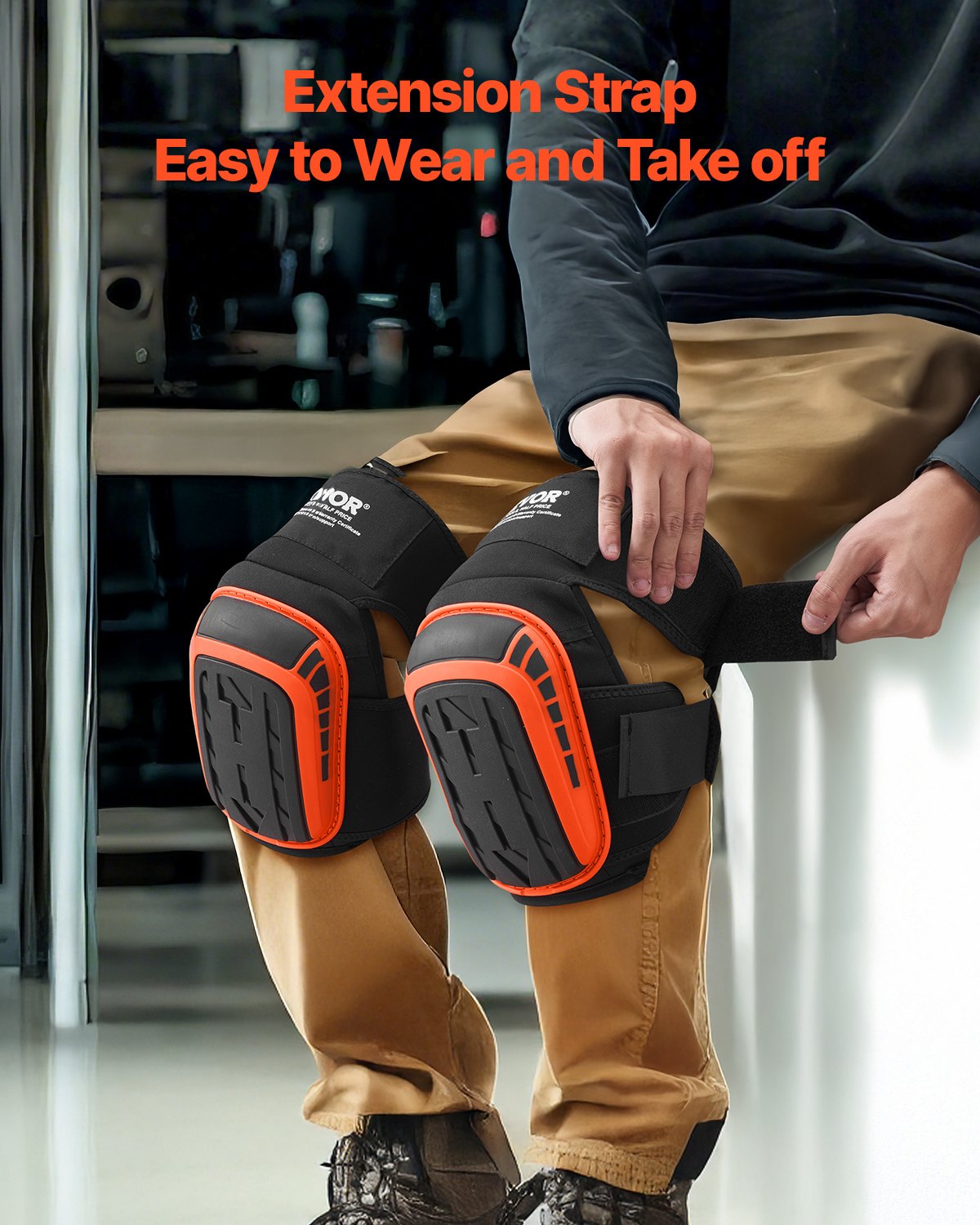 VEVOR Knee Pads for Work Extended Construction Knee Pads Soft Foam Gel Cushion 