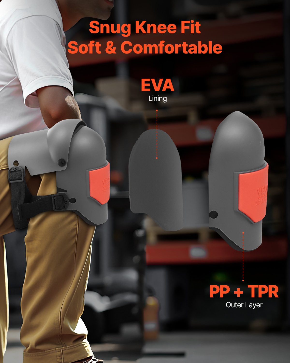 VEVOR Knee Pads for Work Extra Thick for Construction Flooring Cleaning Roofing 