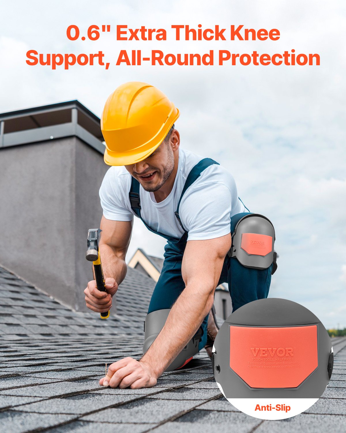 VEVOR Knee Pads for Work Extra Thick for Construction Flooring Cleaning Roofing 