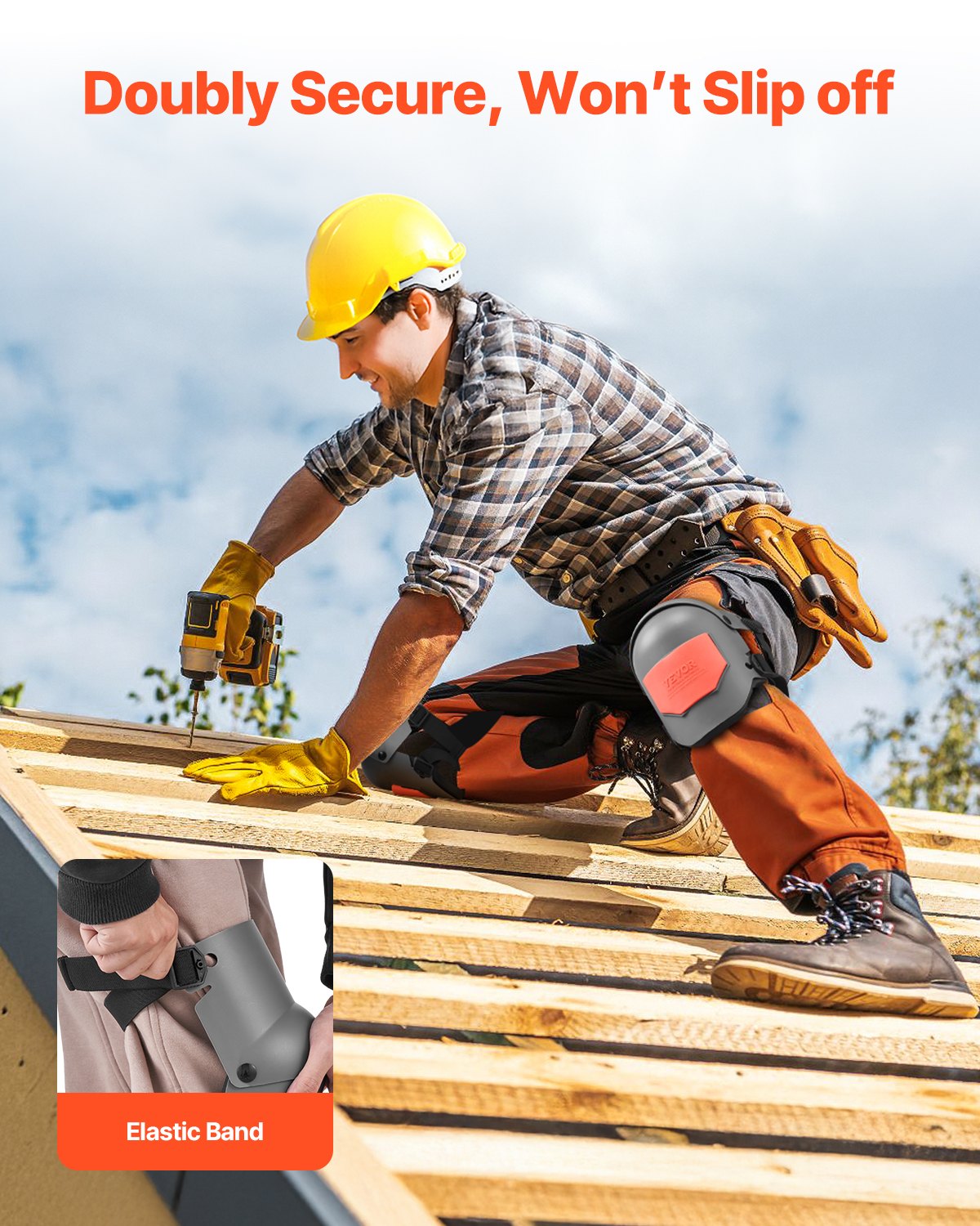 VEVOR Knee Pads for Work Extra Thick for Construction Flooring Cleaning Roofing 