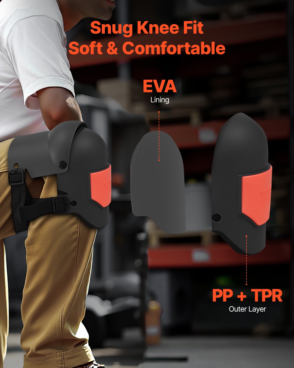 VEVOR Knee Pads for Work Extra Thick for Construction Flooring Roofing Cleaning 
