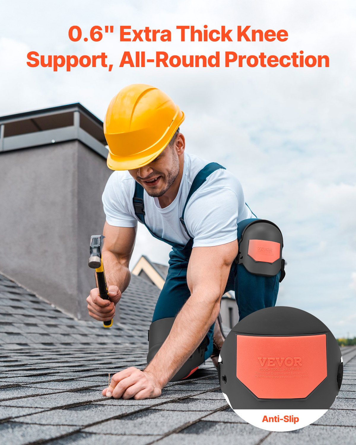 VEVOR Knee Pads for Work Extra Thick for Construction Flooring Roofing Cleaning 