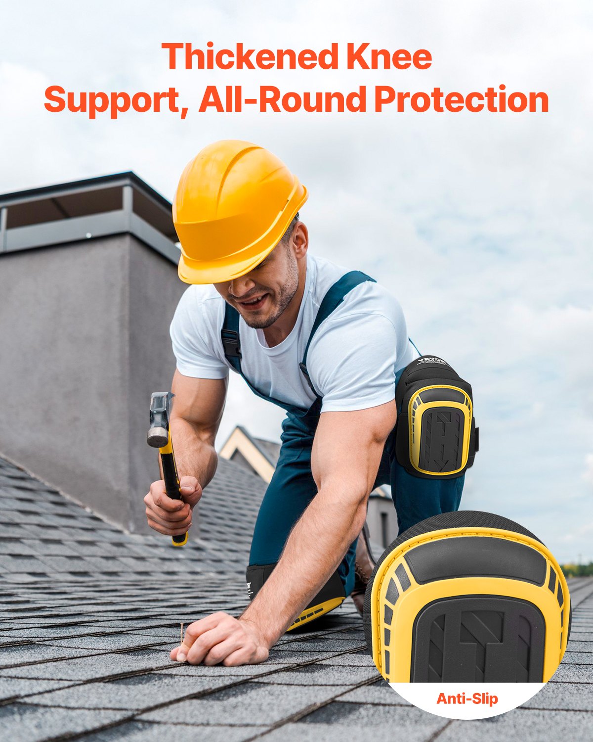 VEVOR Knee Pads for Work Extended Construction Knee Pads Anti-Slip Foam Cushion 