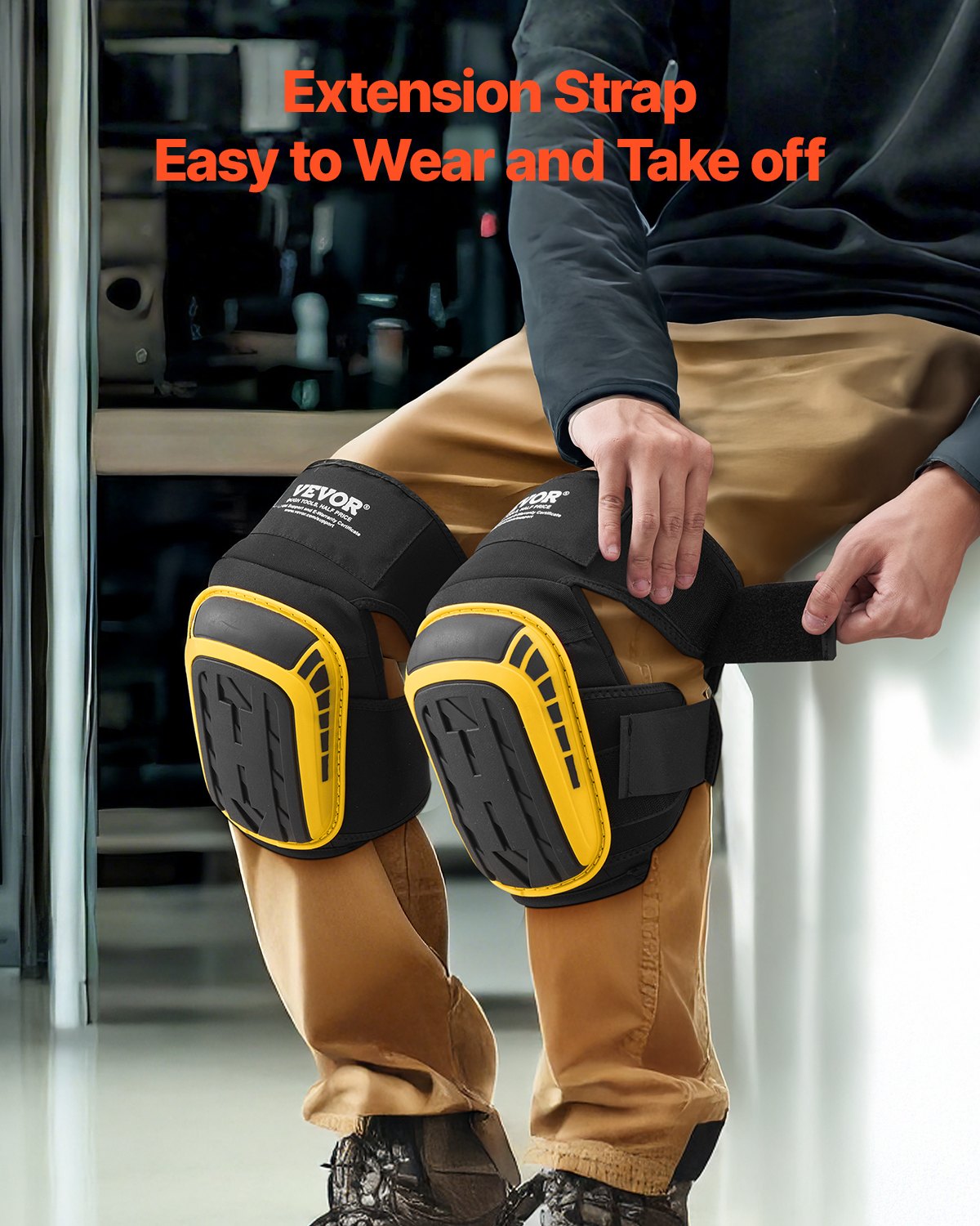 VEVOR Knee Pads for Work Extended Construction Knee Pads Anti-Slip Foam Cushion 