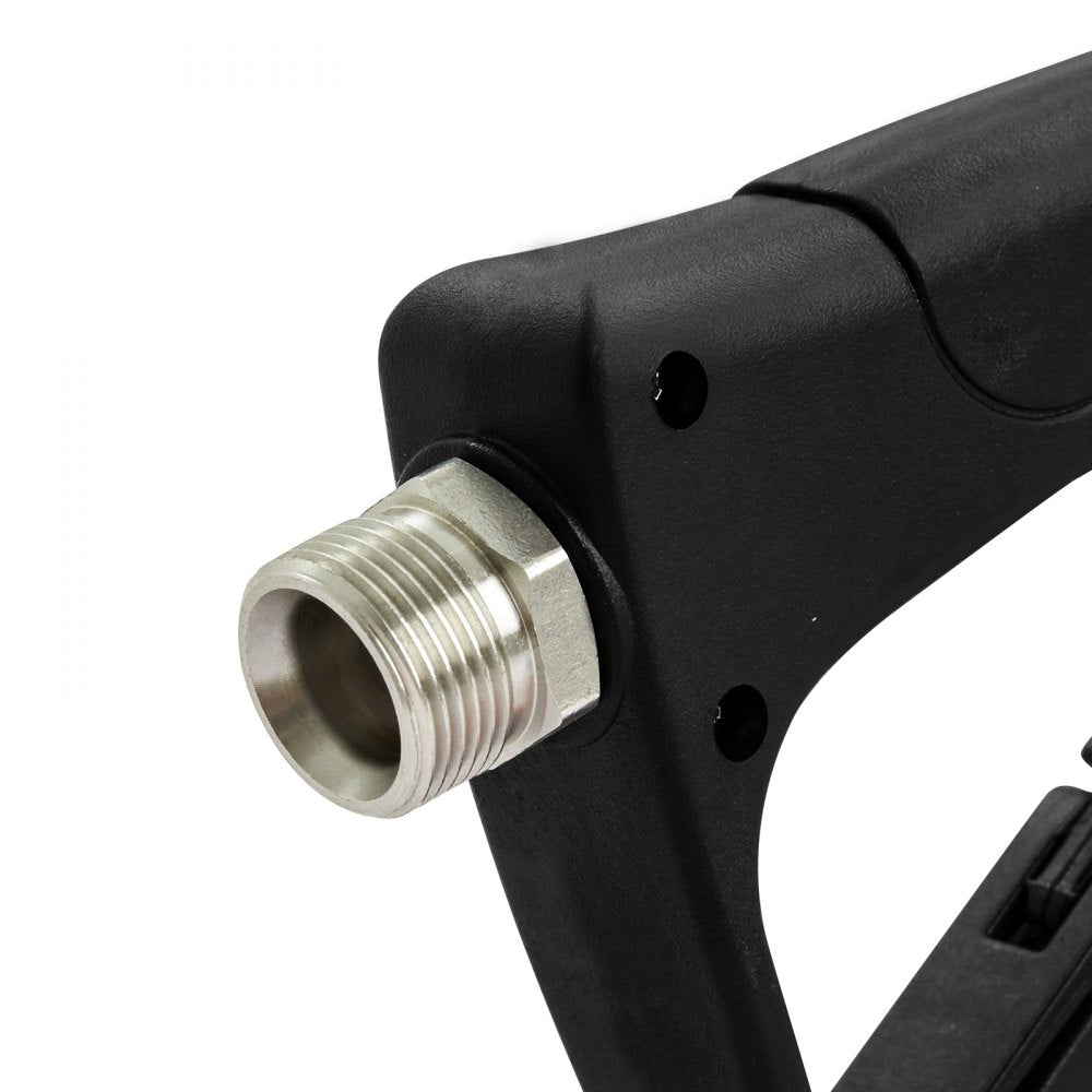 VEVOR Short Pressure Washer Gun, 4350 PSI High Power Washer Spay Gun, M22-14 Inlet & 1/4'' Outlet Hose Connector Foam Gun, Stainless Steel Pressure Washer Handle with 5 Color Quick Connect Nozzles 
