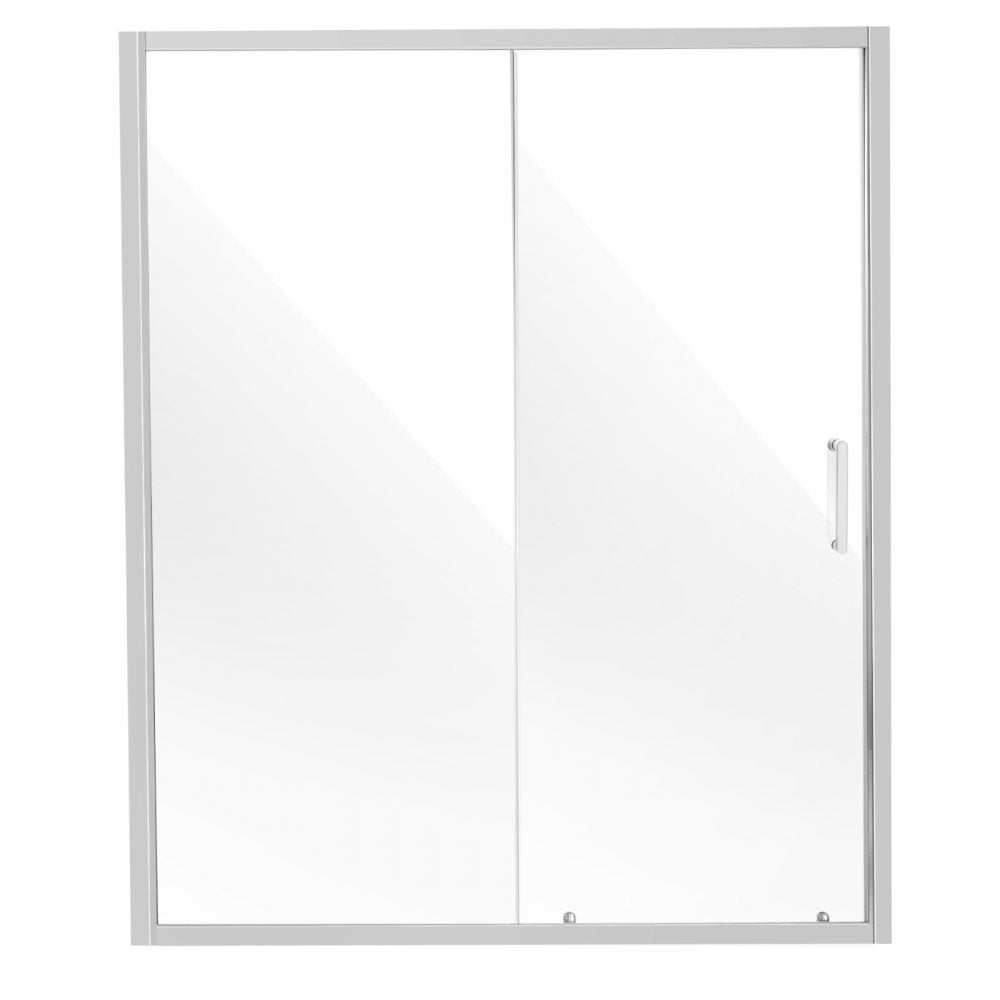 VEVOR Semi-frameless Shower Door 57.7-59" x 70" SGCC Tempered Glass 1/4" Chrome 
