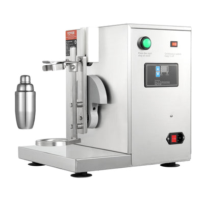 VEVOR Milkshake Maker Machine, 120W Commercial Milk Tea Shaker Machine, Single Head Milk Shake Mixer Machine, 0-180s Adjustable Milkshake Blender, with 750 ml Stainless Steel Cup, for Milk Tea Store 