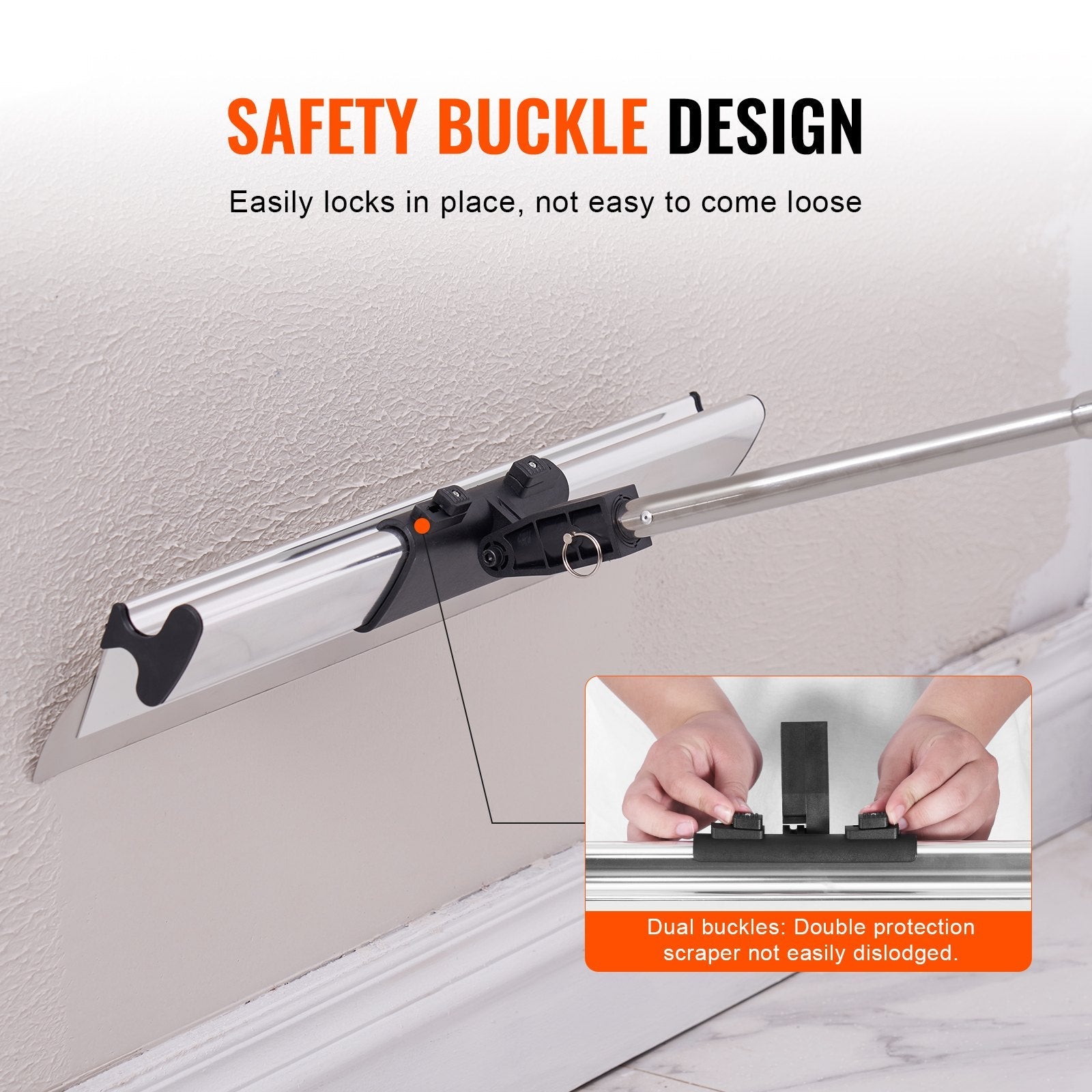 VEVOR Drywall Skimming Kit, Handle + Fixator Smoothing Knife Accessory, Professional Skim Coat Tools For Drywall, Wipe/Drywall Knife, for Gyprock / WallBoard / Plasterboard (No Blade) 