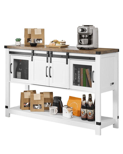 VEVOR Coffee Bar Cabinet 4-Tier Coffee Bar Table with Barn Doors for Living Room 