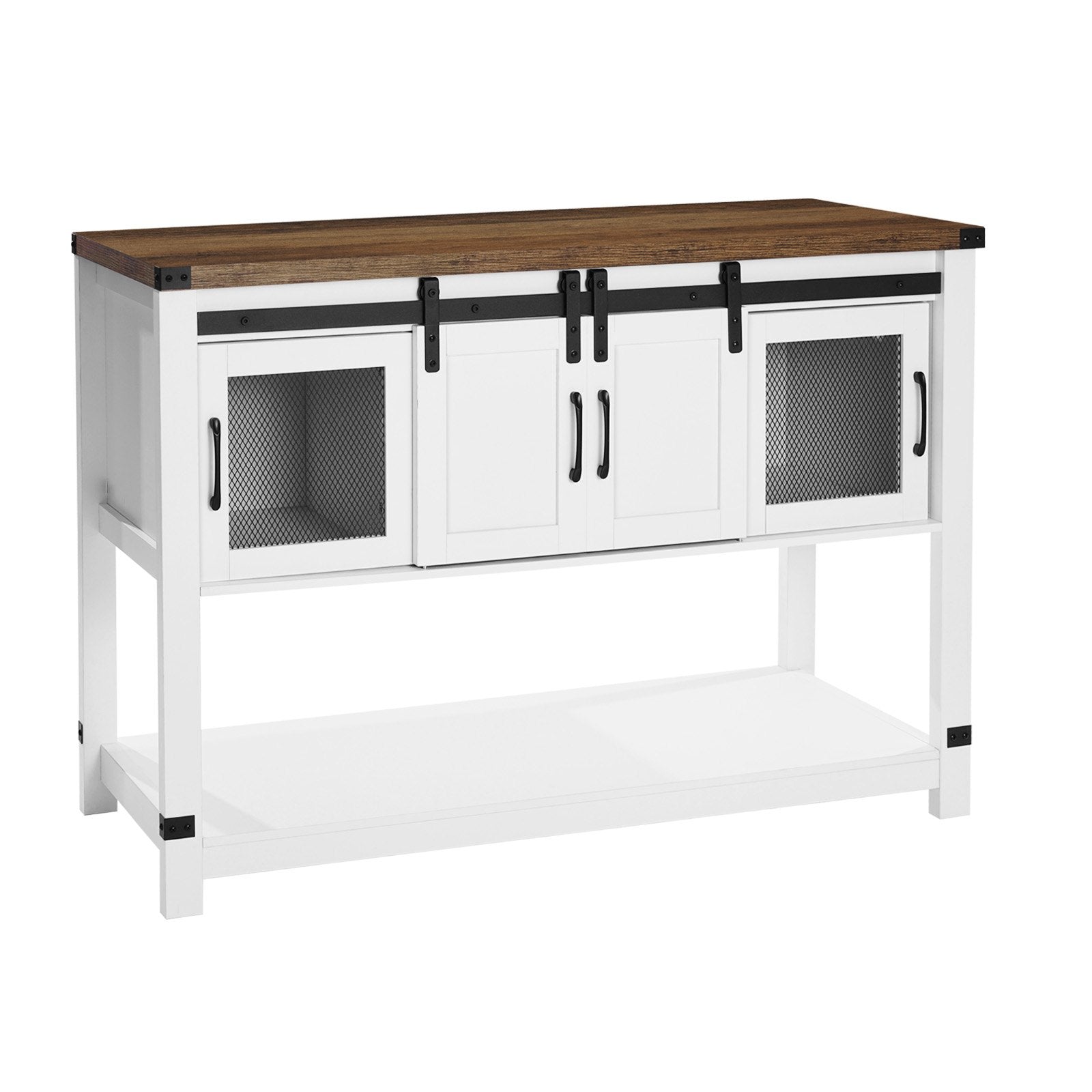 VEVOR Coffee Bar Cabinet 4-Tier Coffee Bar Table with Barn Doors for Living Room 