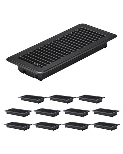 VEVOR Floor Registers 4 x 10 Inch 12-Pack Iron Floor Vents for HVAC Vents Black 