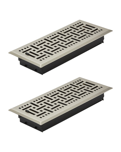 VEVOR Floor Registers 4x10 Inch 2-Pack Iron Floor Vents for HVAC Nickel-Plated 