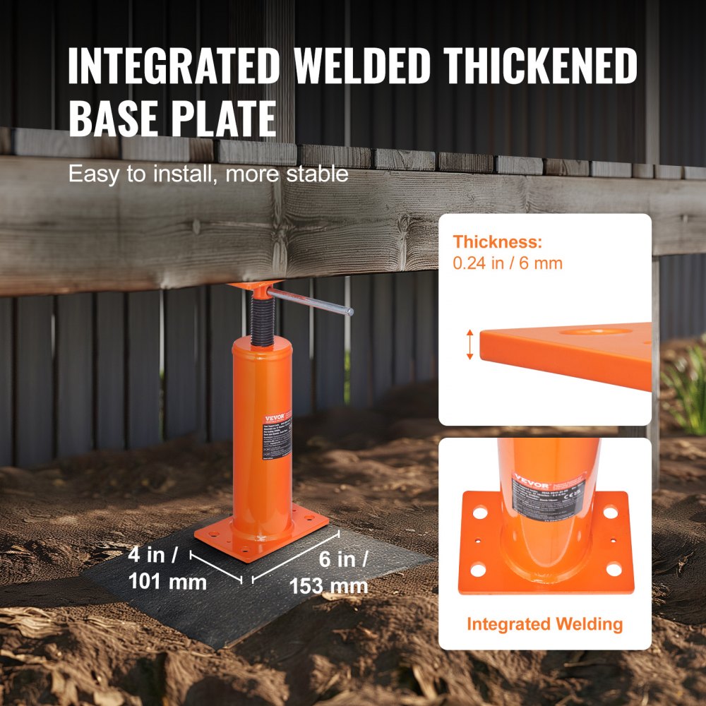 VEVOR Adjustable Floor Jack Post House Floor Leveling Lift 12"-16" Height Range 