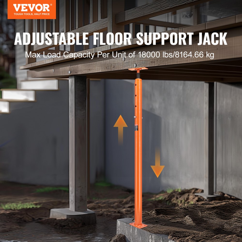 VEVOR Adjustable Floor Jack Post House Floor Leveling Lift 53"-93" Height Range 