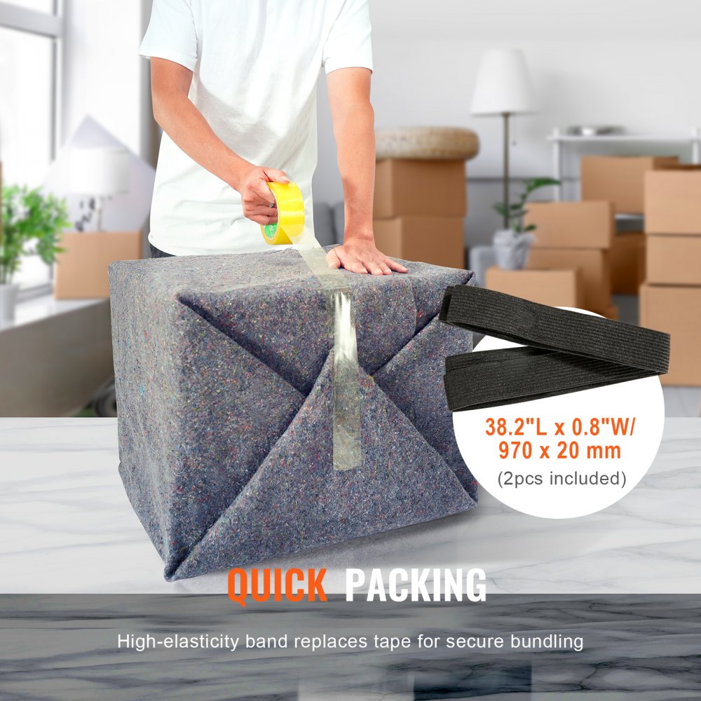 VEVOR Moving Blankets, 72" x 54", 21 lbs/dz Weight, 24 Packs, Professional Recycled Cotton Packing Blanket, Large Heavy Duty Shipping Mover Pads Perfect for Protecting Furniture, Floors, Appliances 