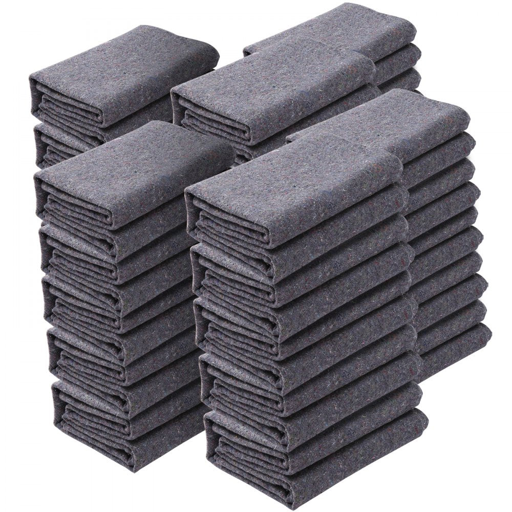 VEVOR Moving Blankets, 72" x 54", 21 lbs/dz Weight, 24 Packs, Professional Recycled Cotton Packing Blanket, Large Heavy Duty Shipping Mover Pads Perfect for Protecting Furniture, Floors, Appliances 