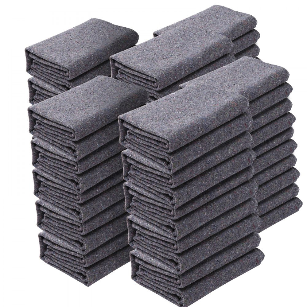 VEVOR Moving Blankets, 72" x 54", 21 lbs/dz Weight, 24 Packs, Professional Recycled Cotton Packing Blanket, Large Heavy Duty Shipping Mover Pads Perfect for Protecting Furniture, Floors, Appliances 