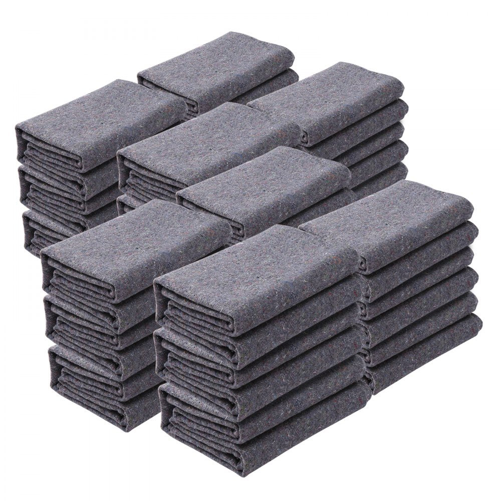 VEVOR Moving Blankets, 72" x 54", 21 lbs/dz Weight, 24 Packs, Professional Recycled Cotton Packing Blanket, Large Heavy Duty Shipping Mover Pads Perfect for Protecting Furniture, Floors, Appliances 