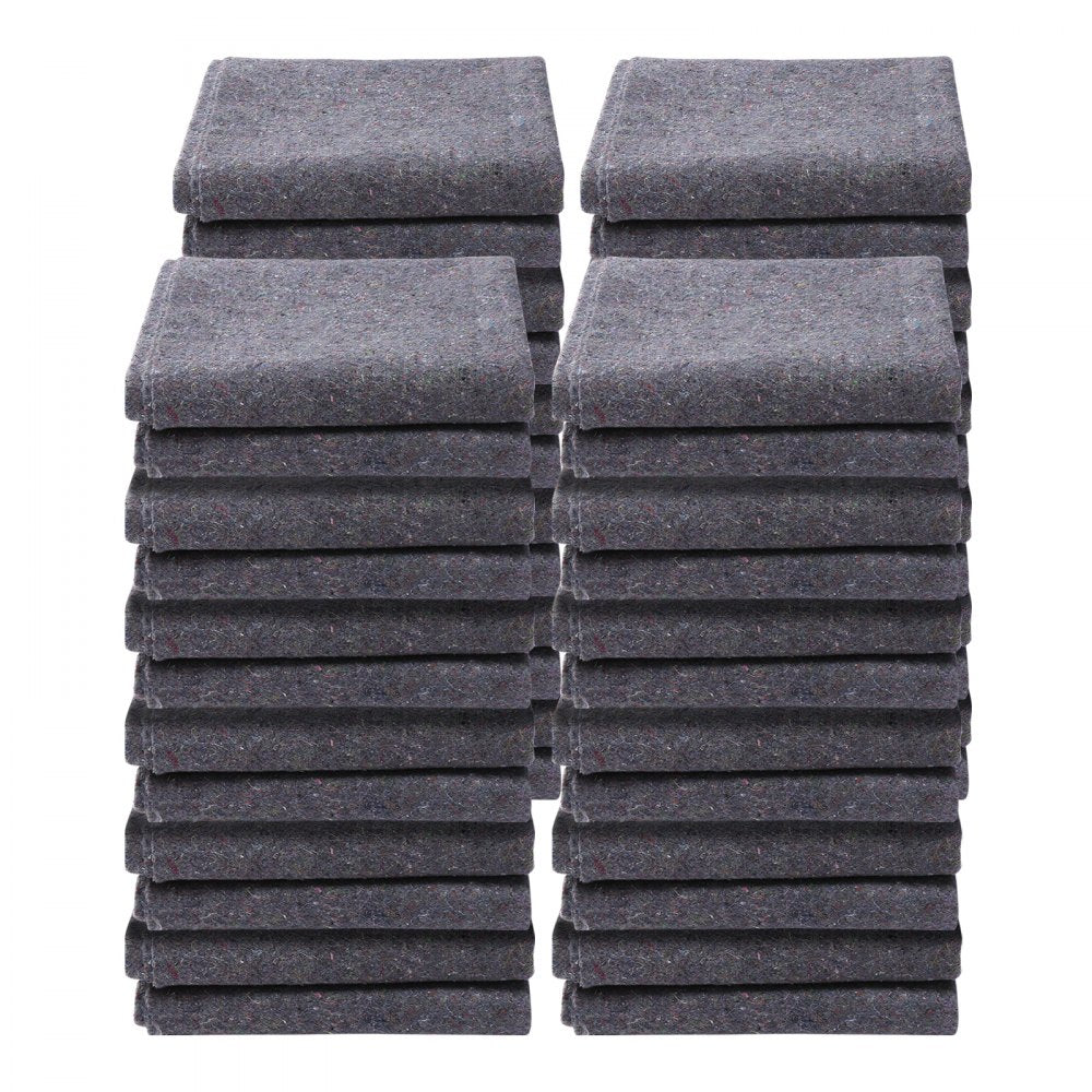 VEVOR Moving Blankets, 72" x 54", 21 lbs/dz Weight, 24 Packs, Professional Recycled Cotton Packing Blanket, Large Heavy Duty Shipping Mover Pads Perfect for Protecting Furniture, Floors, Appliances 