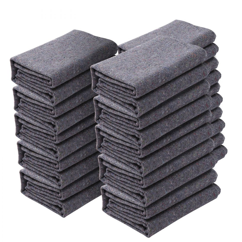 VEVOR Moving Blankets, 72" x 54", 21 lbs/dz Weight, 12 Packs, Professional Recycled Cotton Packing Blanket, Large Heavy Duty Shipping Mover Pads Perfect for Protecting Furniture, Floors, Appliances 