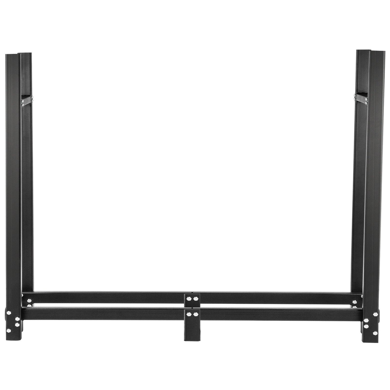 VEVOR Firewood Log Rack, 8ft Firewood Rack Outdoor, Black Firewood Rack stand, Steel Outdoor Wood Rack, Firewood Log Holder with Load Capacity 1300lbs, Firewood Rack with Cover & Fireplace Tool Set 