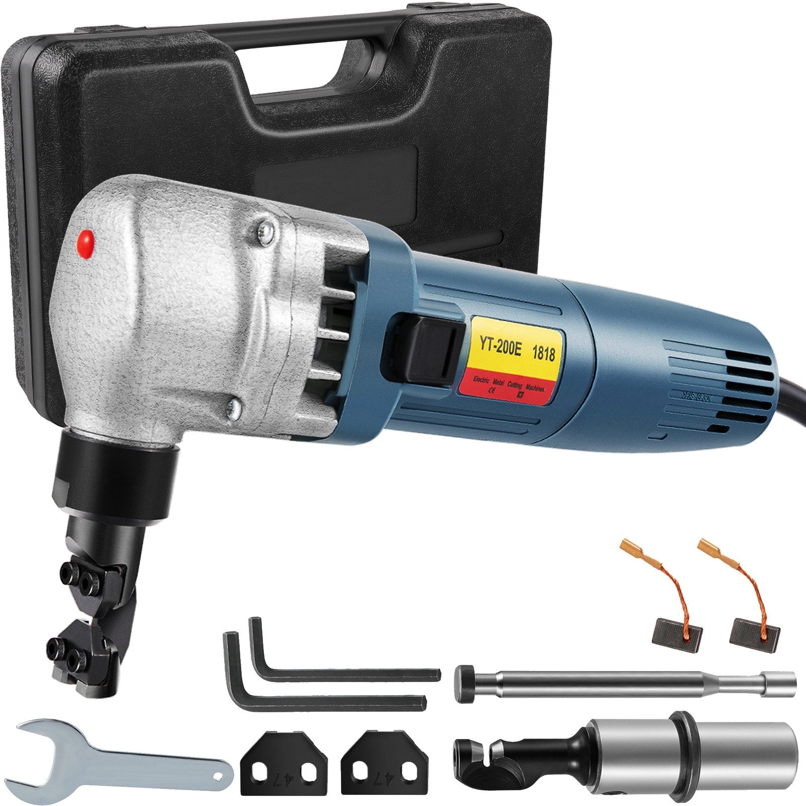 VEVOR Sheet Metal Nibbler 380W, Electric Metal Nibbler 1800RPM High Speed Rotor 0.07in/1.8mm, Metal Nibbler Cutter w Replaced Blades Storage Case for Cutting Stainless Steel, Aluminium, Plastic 