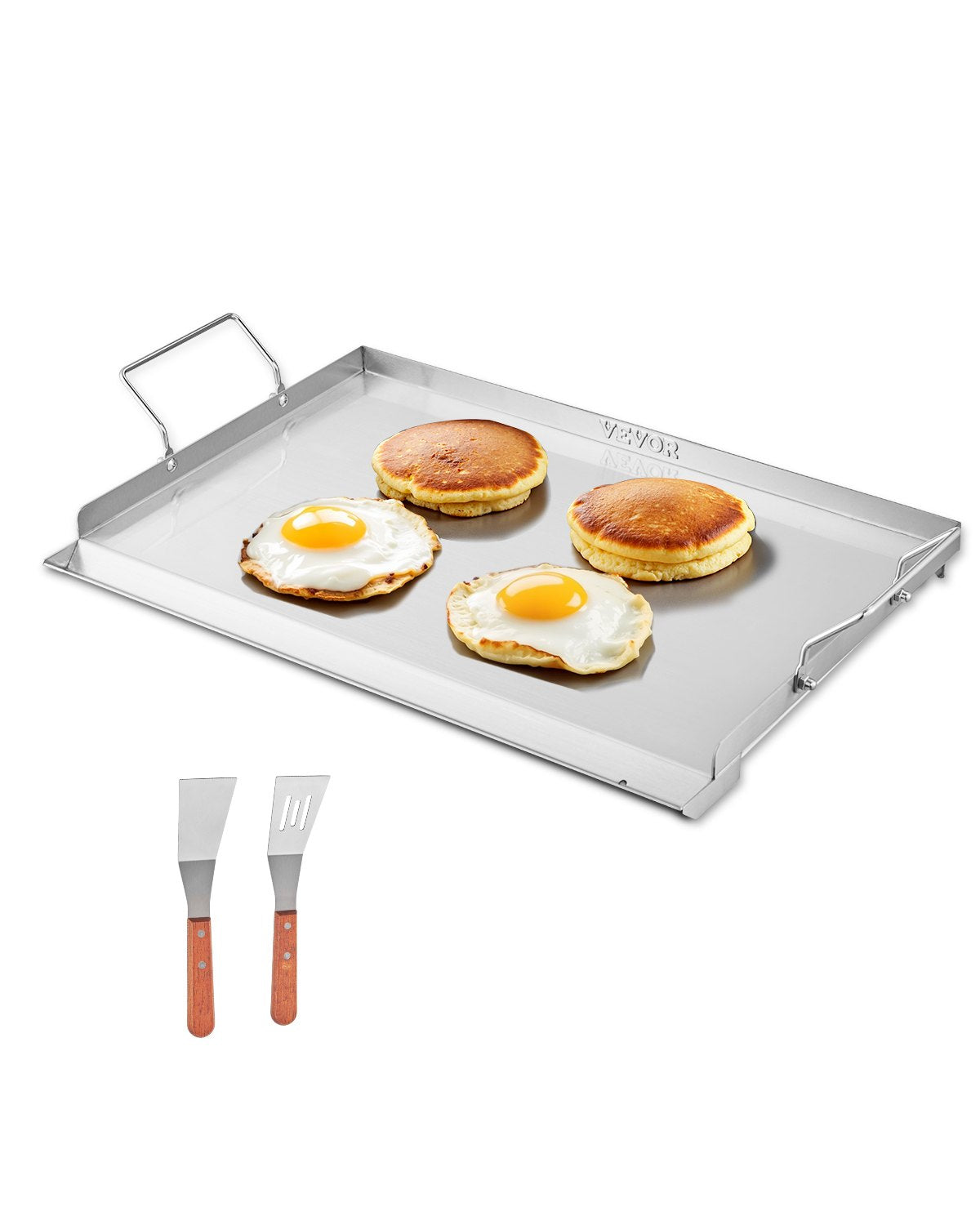 VEVOR 23x16 in Flat Top Griddle Stainless Steel Universal BBQ Grill Pan Cookware 