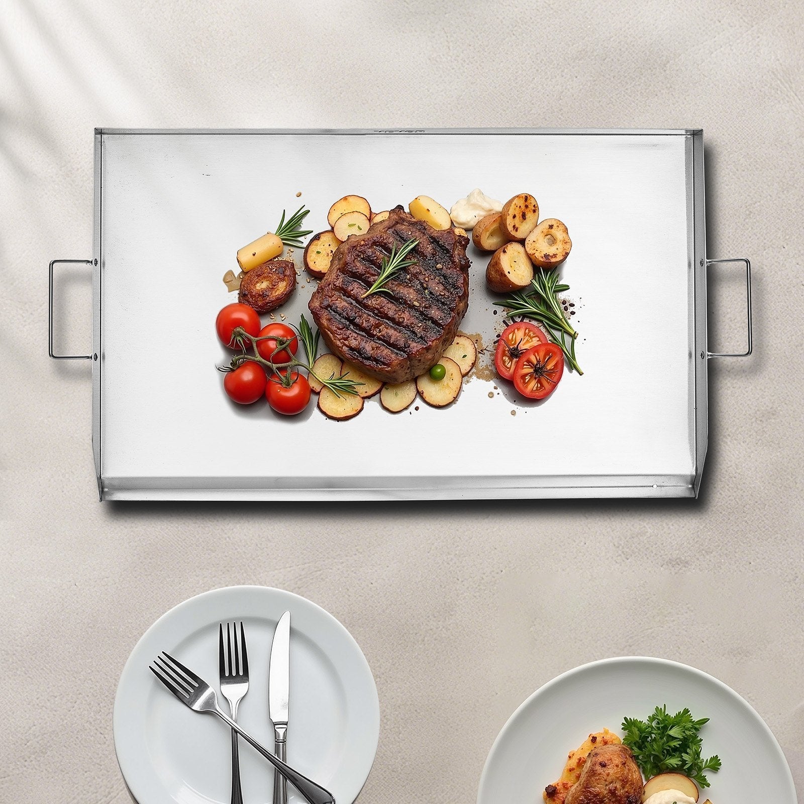 VEVOR 36x22 in Flat Top Griddle Stainless Steel Universal BBQ Grill Pan Cookware 