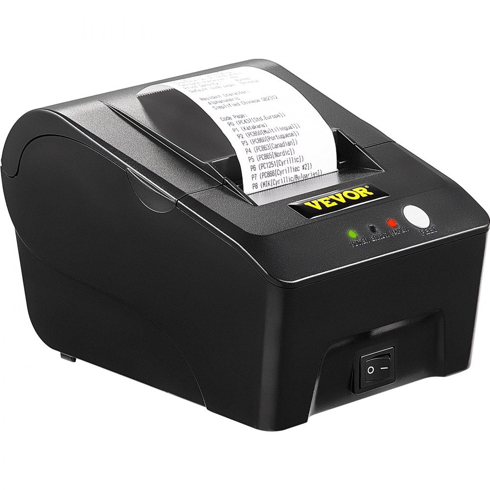 VEVOR Printer Receipt, 58mm Thermal Printer, ESC/POS Command Thermal Receipt Printer, Portable for Bank, Supermarket, Office, Restaurant Support Win 2003/XP/7/8/10 & Cashbox Driver 
