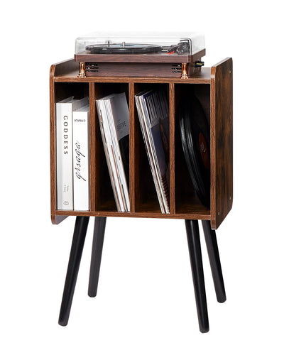 VEVOR Record Player Stand 2-Tier Wood Vinyl Record Stand up to 100 Albums Brown 