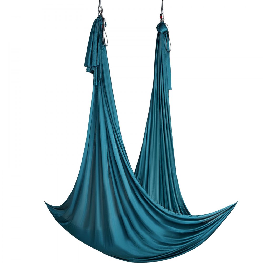 VEVOR Aerial Silk & Yoga Swing, 11 Yards, Aerial Yoga Hammock Kit with 100gsm Nylon Fabric, Full Rigging Hardware & Easy Set-up Guide, Antigravity Flying for All Levels Fitness Bodybuilding, Green 