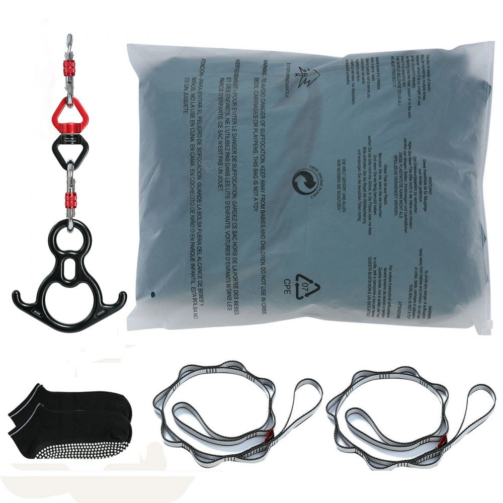 VEVOR Aerial Silk & Yoga Swing, 11 Yards, Aerial Yoga Hammock Kit with 100gsm Nylon Fabric, Full Rigging Hardware & Easy Set-up Guide, Antigravity Flying for All Levels Fitness Bodybuilding, Green 