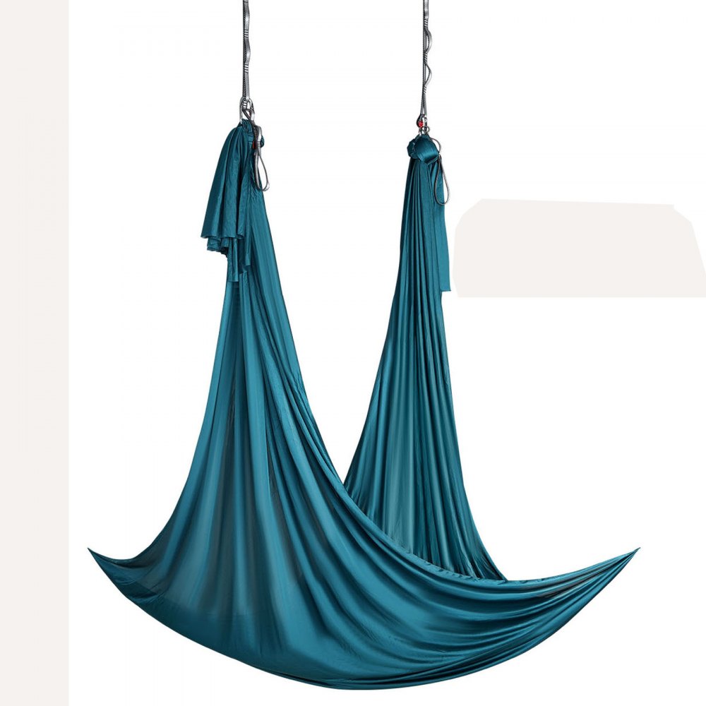 VEVOR Aerial Yoga Hammock & Swing, 5.5 Yards, Aerial Yoga Starter Kit with 100gsm Nylon Fabric, Full Rigging Hardware & Easy Set-up Guide, Antigravity Flying for All Levels Fitness Bodybuilding, Green 