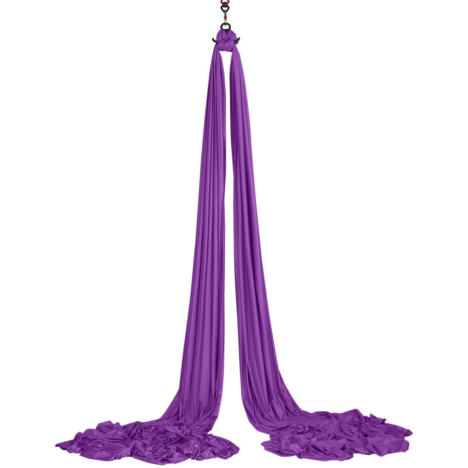 VEVOR Aerial Silk & Yoga Swing, 8.7 Yards, Aerial Yoga Hammock Kit with 100gsm Nylon Fabric, Full Rigging Hardware & Easy Set-up Guide, Antigravity Flying for All Levels Fitness Bodybuilding, Purple 