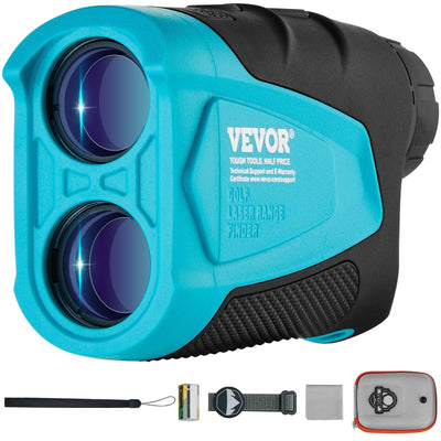 VEVOR Golf Rangefinder, 1300 Yards Laser Golfing Hunting Range Finder, 6X Magnification Distance Measuring, Golfing Accessory with External Magnet Mount, High-Precision Flag Lock, Slope, and Batteries 