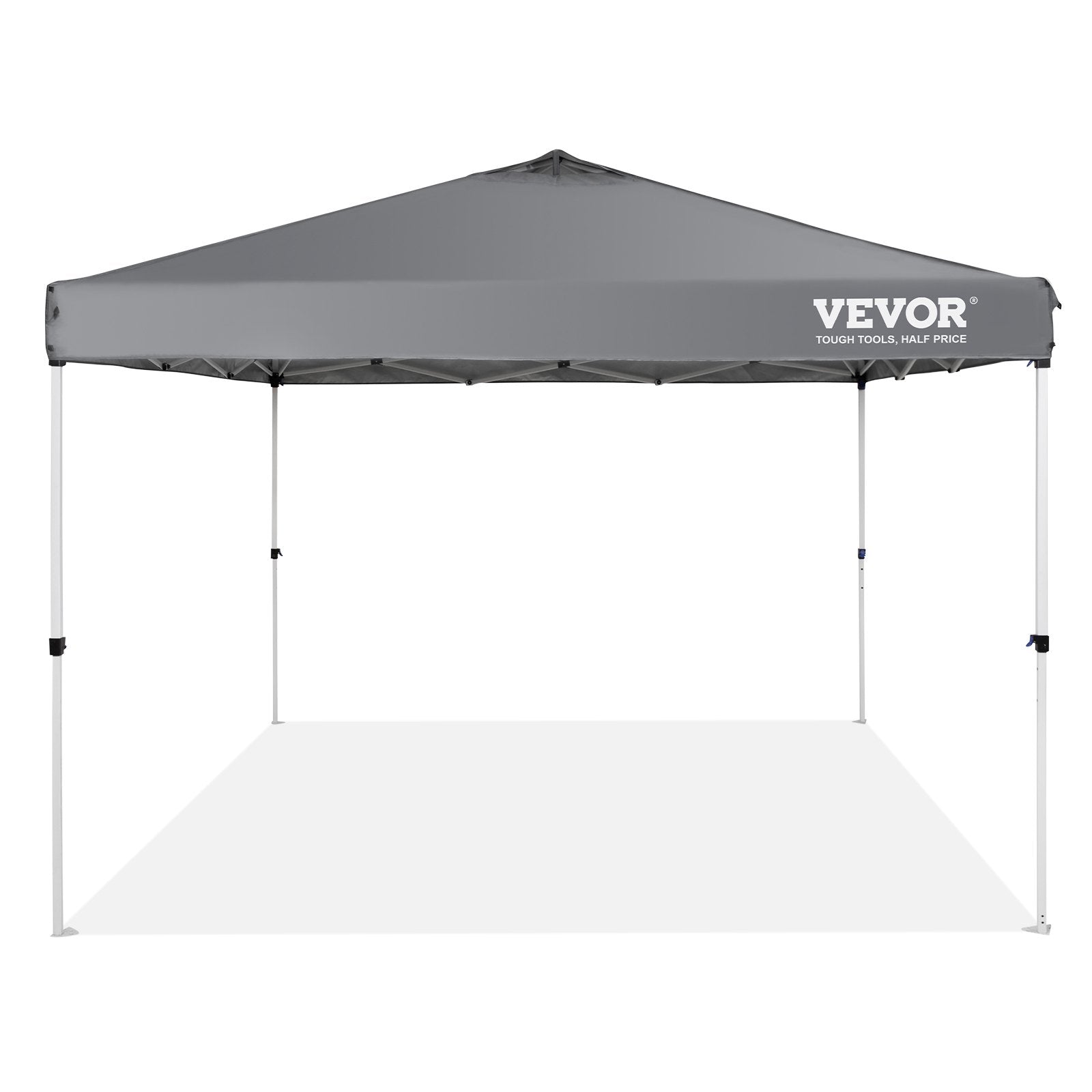 VEVOR Pop Up Canopy Tent, 10 x 10 ft, 250 D PU Silver Coated Tarp, with Portable Roller Bag and 4 Sandbags, Waterproof and Sun Shelter Gazebo for Outdoor Party, Camping, Commercial Events, Dark Gray 
