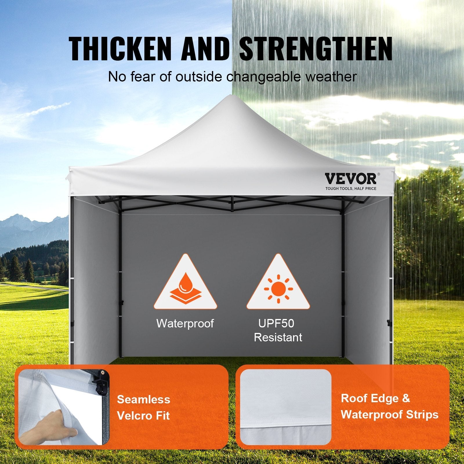 VEVOR 10x10 Pop up Canopy with Removable Sidewalls, Instant Canopies Portable Gazebo with Wheeled Bag, UV Resistant Waterproof, Enclosed Canopy Tent for Outdoor Events, Patio, Backyard, Party, Camping 
