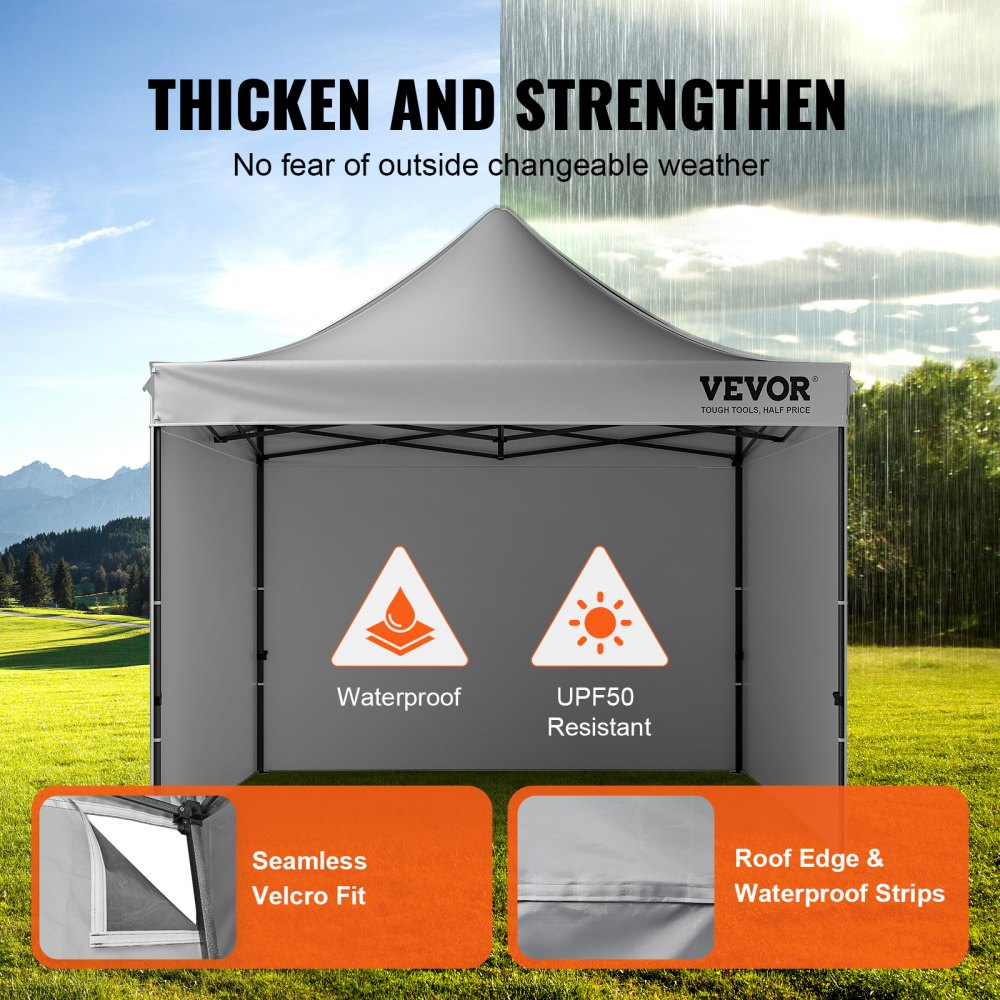 VEVOR 10x10FT Pop up Canopy with Removable Sidewalls, Instant Canopies Portable Gazebo & Wheeled Bag, UV Resistant Waterproof, Enclosed Canopy Tent for Outdoor Events, Patio, Backyard, Party, Camping 
